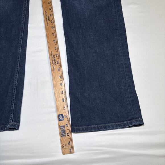 Eddie Bauer Mens Jeans 34X34 Dark Blue Denim Straight Mid Rise Stretch EUC - Picture 11 of 16